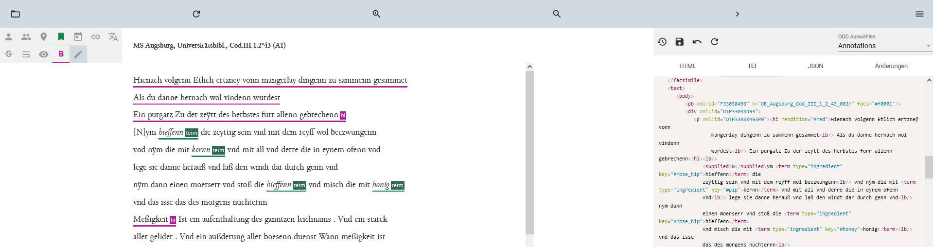 Annotationseditor im TEI Publisher